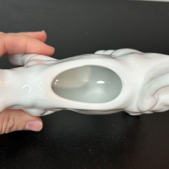 White Ceramic Cow Creamer 7” Rustic Farmhouse Chic - Picture 6 of 8